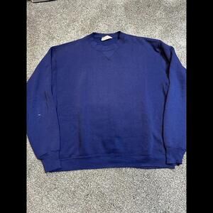 Vintage Russell Athletic Thin‎ Sweatshirt Crewneck Large Blue 70s